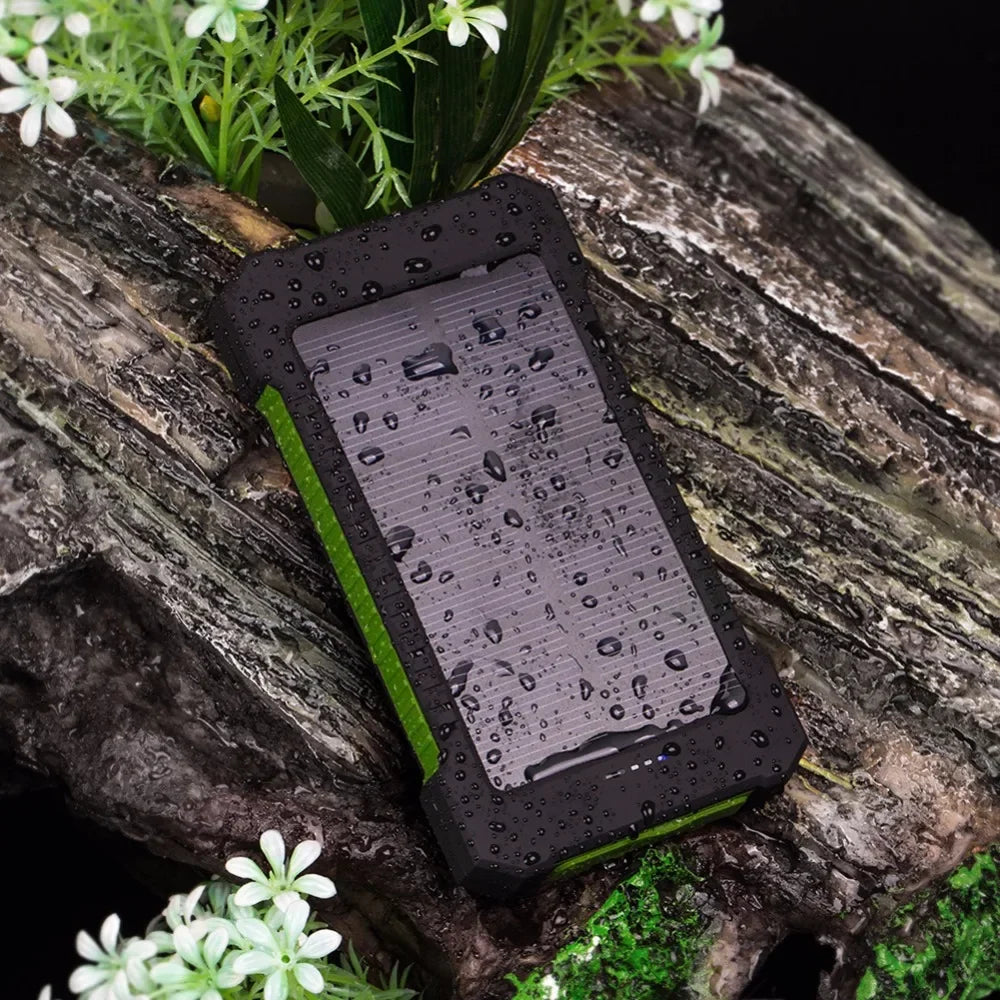 20000mAh Solar Power Bank Waterproof Emergency LED SOS Light Phone Charger External Battery Poverbank For Xiaomi iPhone Samsung - Phone Essentials